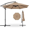 thumbnail image 1 of Parasol de Marché Suspendu Déporté de 10 Pi pour Terrasse avec Réglage d'Inclinaison Facile, Ombrage en Polyester, 8 Baleines pour Cour Arrière, Bord de Piscine, Pelouse et Jardin, 1 of 6