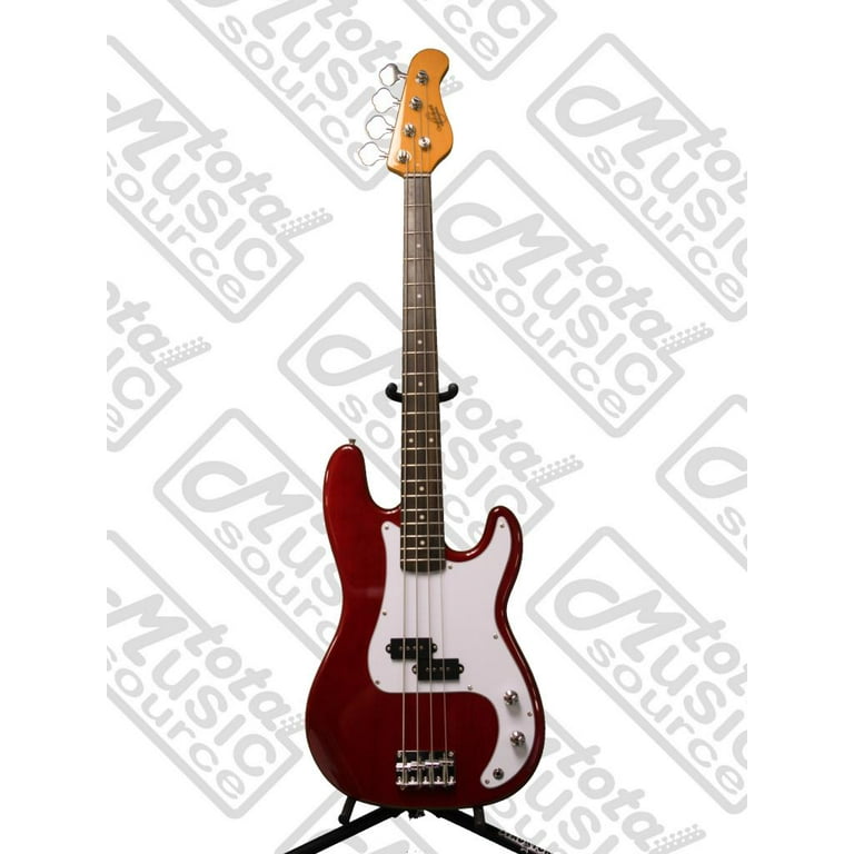Oscar Schmidt by Washburn P Style Electric Bass Guitar Trans Red OSB 400C TR