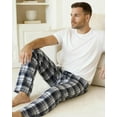 thumbnail image 5 of Active Club Men’s Flannel Pajama Pants 3 Pack– Soft Sleep & Lounge Pants with Pockets & Adjustable Drawstring – Plaid Lounge Bottoms (Red Blue/Blue Grey/White Black Plaid, Medium), 5 of 6