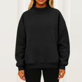 thumbnail image 7 of Lumtrix Mock Neck Sweatshirt Women Trendy Turtleneck Tops Cute Pullover Sweatshirts No Hood Winter Fashion Clothing Fall Long Sleeve Sweater Black M, 7 of 7