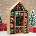 thumbnail image 5 of Sophisticated Red and Green Saturated Ornament Ball Bundle Set, Refined Forest Nature Glittered Patterns on Baubles, 70 Pieces, 5 of 7