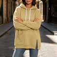 thumbnail image 6 of Cmfcve Women's Oversized Hoodies Long Sleeve Drop Shoulder Hooded Sweatshirts Side Slit Casual Fall Pullover Tops with Poc, 6 of 9