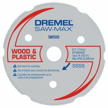 Dremel SM500 Saw-Max 3 inch Carbide Multi-Purpose Wheel for Wood, Plywood, Composites, Laminate Flooring, Drywall, PVC, and (Best Circular Saw Blade For Cutting Laminate Flooring)