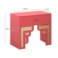 thumbnail image 2 of Suzie Coral Pink & Rattan Nightstand, 2 of 6