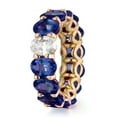 thumbnail image 2 of HeartsAndYou 7ct Oval Cut Natural Sapphire & Moissanite Eternity Band 14k SOLID Yellow Gold, 2 of 9