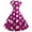 Hot Pink, variant on ALLLIST Vintage Womens Dress A Line Crew Neck Skater Dress Red Polka Dot Short Sleeve Party Teen Dresses