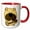 Red/White, variant on 3drose, Cute Funny Pug Dog Playing Banjo Cartoon, 15oz Two-tone Blue Mug