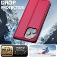 thumbnail image 3 of Allytechgroup Flip Wallet Case for iPhone 16 Pro with Credit Card Slot, PU Leather Slim Phone Case for Women Men with Stand Shockproof Protective Back Cover for Apple iPhone 16 Pro, Red, 3 of 6