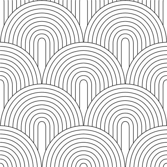 Abstract Rainbow Peel And Stick Wallpaper Removable Contact Paper 17.7 In X 9.8 Ft Black White