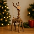 thumbnail image 4 of BingTong Wooden Reindeer Decor,Art Rustic Home Reindeer Statues Deer Manual Crafts Creative Reindeer Silhouette and Figurine Wall Table Shelf Desktop,Reindeer Decoration Brown B, 4 of 6
