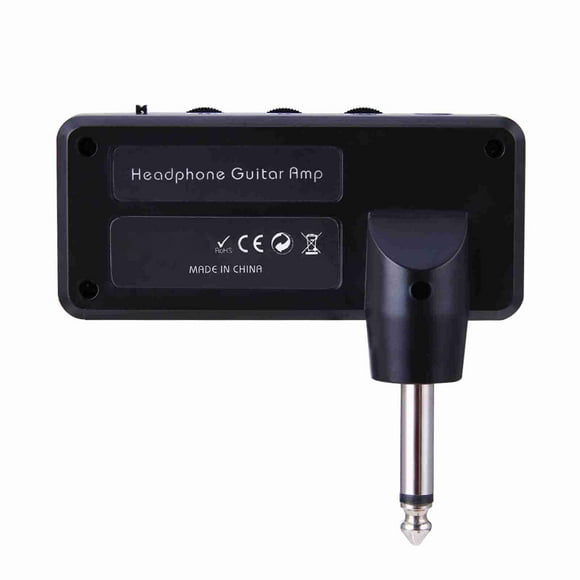 Headphone Electric Guitar Headphone Amplifier Amp 3.5mm Headphone Jack Aux In with Heavy Rock Distortion Effect Built in Rechargeable Battery