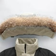 thumbnail image 6 of Mens Hooded Jackets Faux-Fur Collar Front Zipper Button Down Stand Collar Color Block Warm Winter Outwear With Pockets (XXL, Beige-A), 6 of 6