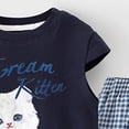 thumbnail image 6 of KPOPLK Toddler Baby Girl 2Pcs Clothes Short Sleeve Pattern Print Top Pants Set Summer Casual Outfits Size 9-10 Years,Navy, 6 of 8