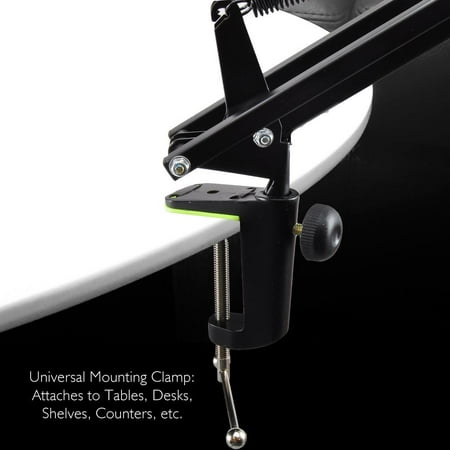 PylePro - Suspension Boom Scissor Microphone Stand with Shock Mount Holder