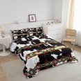 thumbnail image 2 of Cowhide Quilt Black and White Highland Cow Print Comforter Set,Western Bedding Sets Full Exotic Aztec Duvet Insert,Farmhouse Wild Animals Longhorn Skin Room Decor Cowboys Gifts for Men, 2 of 6