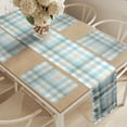 thumbnail image 2 of Ambesonne Gingham Table Runner & Placemats, Pastel Hues Tartan Artwork, Placemat 4 pcs + Runner 14"x72", White Pale Blue Baby Blue, 2 of 2