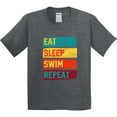 thumbnail image 3 of Inktastic Swimming Eat Sleep Swim Repeat Youth T-Shirt, 3 of 5