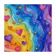 thumbnail image 4 of Awypu Rainbow with Hearts Watercolour Design Outdoor Picnic Camping Square Tablecloth 100% Polyester 40*40, 4 of 8