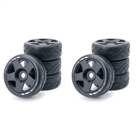 24Pcs 1/10 Rubber Tire Rc Racing Car Tires on Road Wheel Rim Fit for 9068-6081 Rc Car Part
