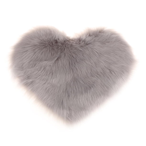 Alfombra Love Shape de piel de oveja Alfombra De Piel De Oveja Suave Peluda Con Forma De Amor Alfombra De Piel Sintética De 5 Cm De Pelo Gris Gris Magideal Alfombra Love Shape de piel de oveja