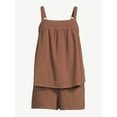thumbnail image 5 of Joyspun Women's Gauze Smocked Cami Top and Shorts Sleep Set, Sizes S to 3X, 5 of 5