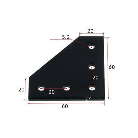 

Joint Board Plate Corner Angle Bracket for 2020 Aluminum Profile 5Hole 90 Degree