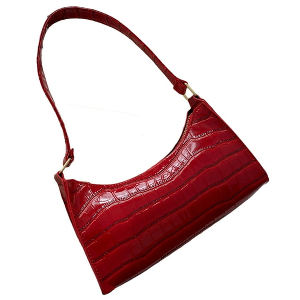 Minnieouse Bolso de compras que no destiñe para las necesidades diarias de moda Correa cómoda Bolsos de compras exquisitos Bolsas de mensajero y de hombro rojo