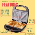 thumbnail image 2 of PREMIUS Ceramic Non-Stick Double Slice Sandwich Maker, Black, 8.25x4.75 Inch Mold, 2 of 6