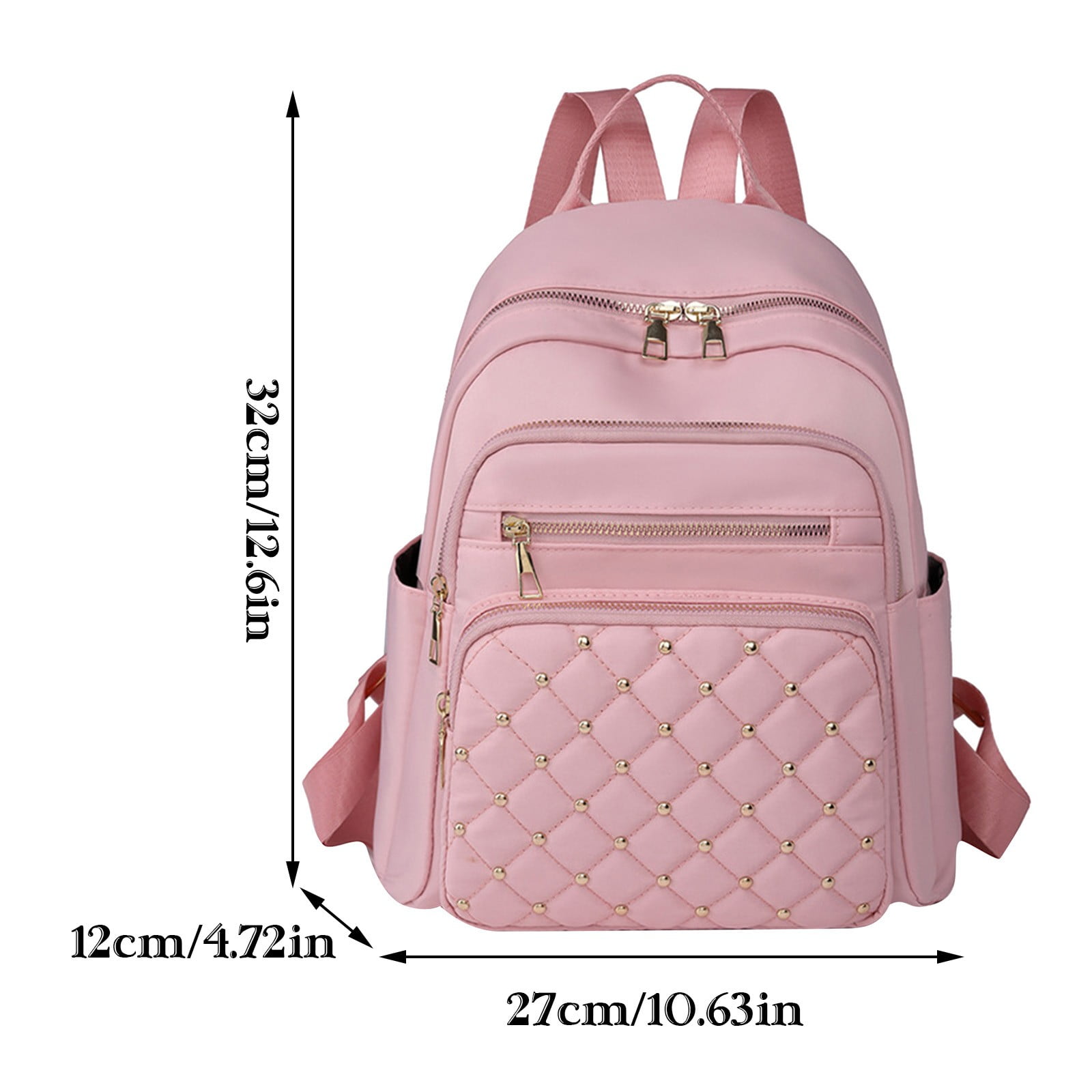 Modstep Mini Backpack for Women Small Quilted Casual Travel Nylon Daypack Lightweight Travel College Bookbag White