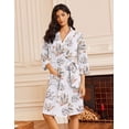 thumbnail image 2 of Ekouaer Robes for Women Waffle Knit Bathrobe Lightweight Kimono Robe Knee Length Loungewear with Pockets, 2 of 6