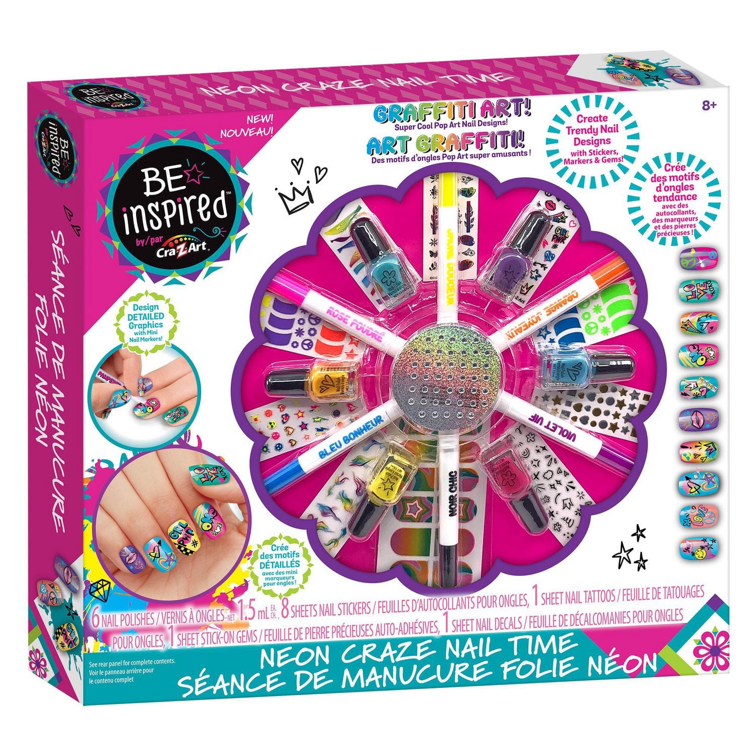 Be Inspired Graffiti Nail Art. Ages 8+.  Great Holiday Gift Idea., Nail Art Kit