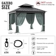 thumbnail image 2 of Pakunoda 10' X 6.5' Gazebo Universal Replacement 4-Panel Curtains, Waterproof Outdoor Privacy Curtains Calcite Blue Sidewall with Zipper for Patio, Curtain Only, 2 of 8