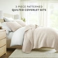 thumbnail image 3 of Noble Linens 3-Piece Apricot Geometric Maze Pattern Quilt Set, Queen, 3 of 7