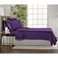 thumbnail image 2 of Queen Sheets by , Genuine 100% Organic Viscose Derived from Bamboo Bed Sheet Set, Luxuriously Soft & Cooling, Double Stitching, Lifetime Quality Promise (Queen, Purple), 2 of 9