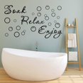 thumbnail image 3 of 2 Pieces Bathroom Wall Decals Sticker Soak Relax Enjoy Bathroom Rules Wall Sticker Vinyl Quote Saying Wall Art Decor for Home Bathroom (Black), 3 of 4