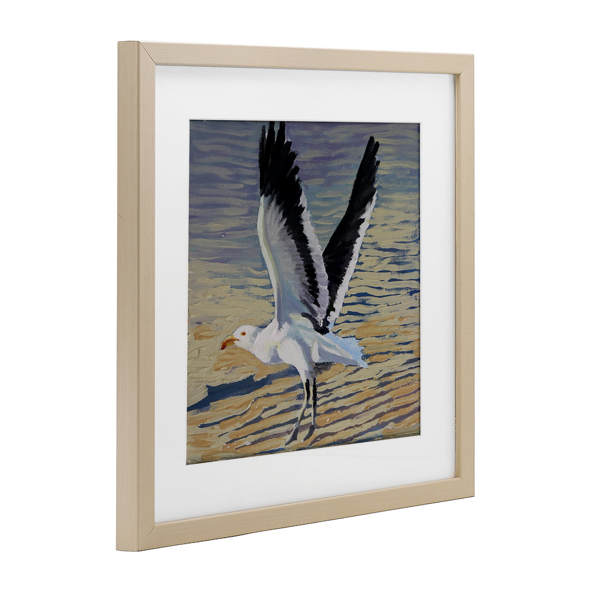 Stupell Industries Seagull Taking Flight Birch Framed Print Under Glass, design by Violeta Vollmer