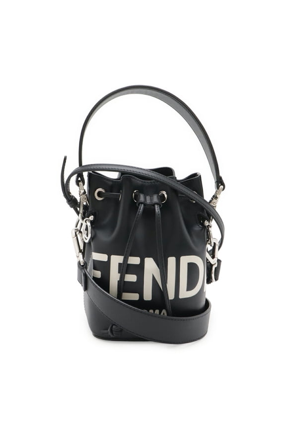 Pre-Owned FENDI Mon Trsor Handbag-style Shoulder Bag, Leather, Black, 8BS010