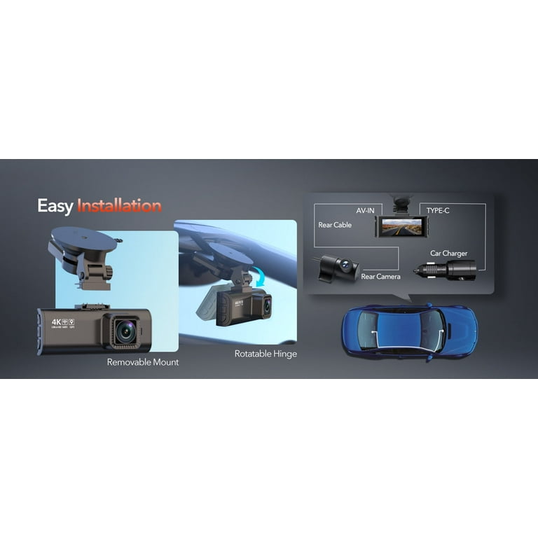 REDTIGER Dash Cam Front Rear, 4K/2.5K Full HD Dash Camera for Cars