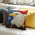 thumbnail image 3 of PRATYUS 4th of July Throw Pillow Covers Eagle Decorative Pillows Cushion Case Rustic Retro American Flag Pillowcases Independence Day Throw Pillows for Couch Sofa Bed Holiday Holiday 18x18in, 3 of 5