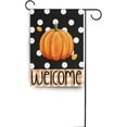 thumbnail image 5 of Fall Welcome Pumpkin Garden Flag 12x18 Autumn Maple Leaves Double Sided Flags Black White House Flag Yard Banners Thanksgiving Day Home Decorations Gifts, 5 of 6