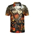 thumbnail image 2 of Carving Spooky Tree Pumpkin Halloween Men's Polo Shirt S-5XL, 2 of 5