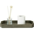 thumbnail image 2 of MyGift Rustic Burnt Gray Solid Wood Rectangular Serving Tray with Handles, 2 of 7