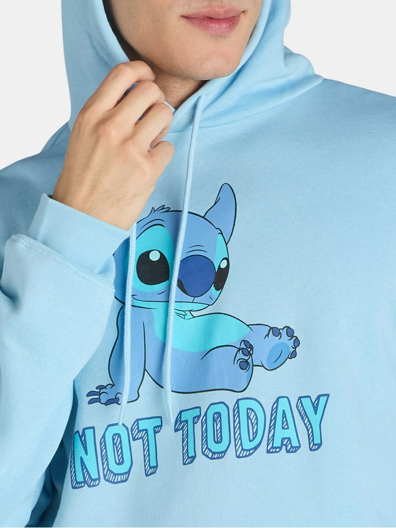 Disney Men's Stitch Graphic Print Hoodie with Long Sleeves, Sizes