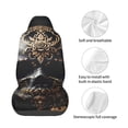 thumbnail image 3 of Lsque Gold Pattern Black Skull Pattern Car Seat Covers for Front Seats , Waterproof Seat Covers for Cars, Sporty Front Seat Covers,Car Seat Cover Protector Front Seats, 3 of 5