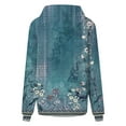 thumbnail image 4 of WREESH Women's Oversized Long Sleeve Hoodie Vintage Floral Printed Pullover Sweatshirt for Casual Wear Blue, 4 of 5