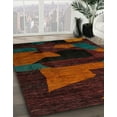 thumbnail image 3 of Ahgly Company Machine Washable Indoor Square Abstract Night Red Area Rugs, 3' Square, 3 of 7