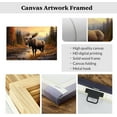 thumbnail image 6 of ZHONGYUTONG Large Moose Wall Art Wildlife Canvas Pictures Rustic Forest Wilderness Animal Painting Elmer Moose Artwork for Home Cabin Wall Decor Frame (12.00" x 18.00"), 6 of 6