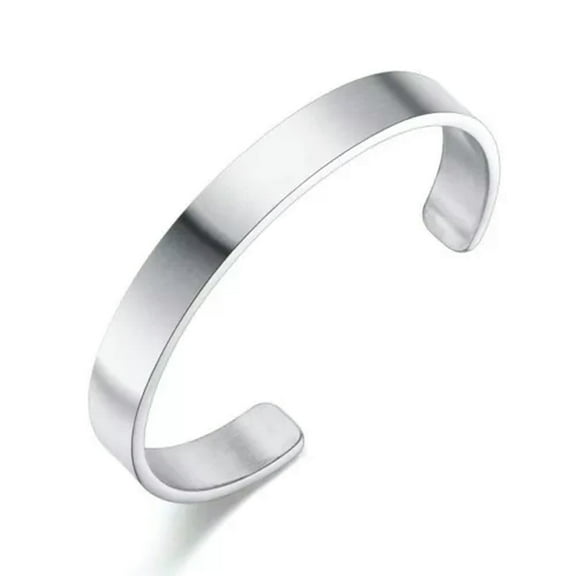 8mm Simple Bracelet Silver Black Stainless Steel Bangle Man's Brushed Bracelet