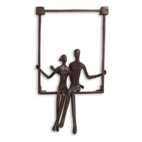 Danya B Couple Sitting on a Window Sill Wall Sculpture