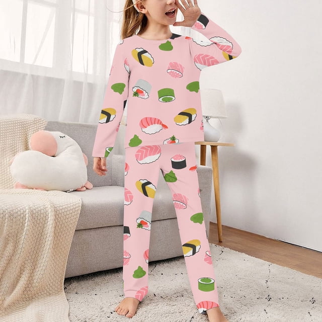 Geire Kids Pajamas Sets Two Pieces Kids Comfy Lightweight Rabbit Print Long Sleeve Sets with Pockets